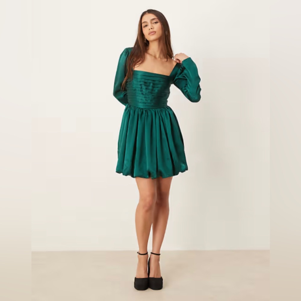 Abercrombie & Fitch Emerson dark green Formal Wedding Guest Evening Mini Dress